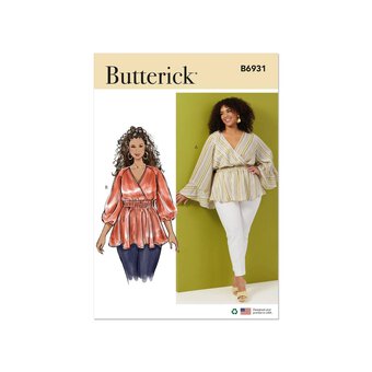 Butterick Women's Tops  Sewing Pattern B6931 (W2 20W-28W)