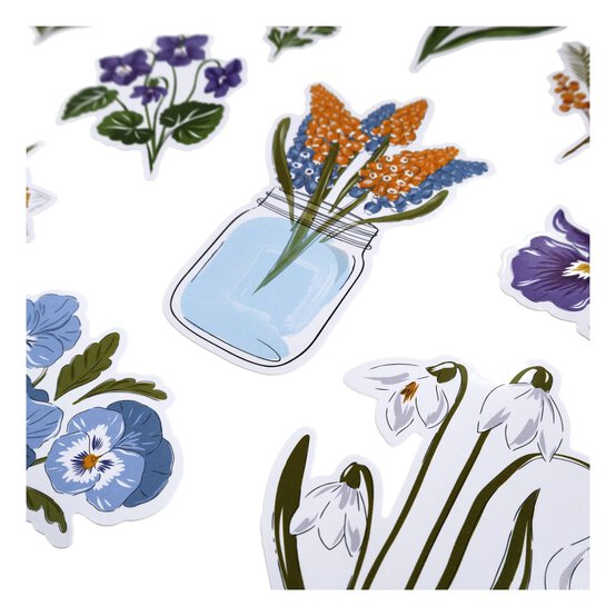 Floral Vinyl Sticker Toppers 10 Pieces image number 2