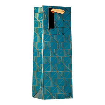 Blue and Gold Align Bottle Gift Bag 36cm x 13cm x 9cm
