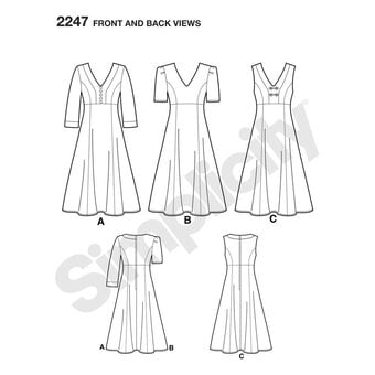 Simplicity Women's Fit Dress Sewing Pattern 2247 (10-18)