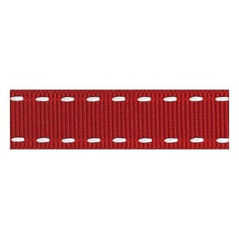 Red Running Stitch Grosgrain Ribbon 15mm x 4m