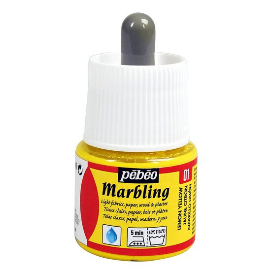 Pebeo Lemon Yellow Marbling Ink 45ml image number 1