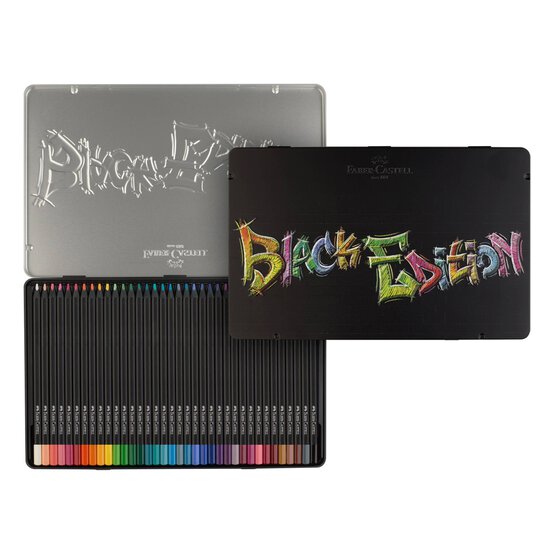 Faber-Castell Assorted Black Edition Colour Pencils Tin 36 Pack image number 3