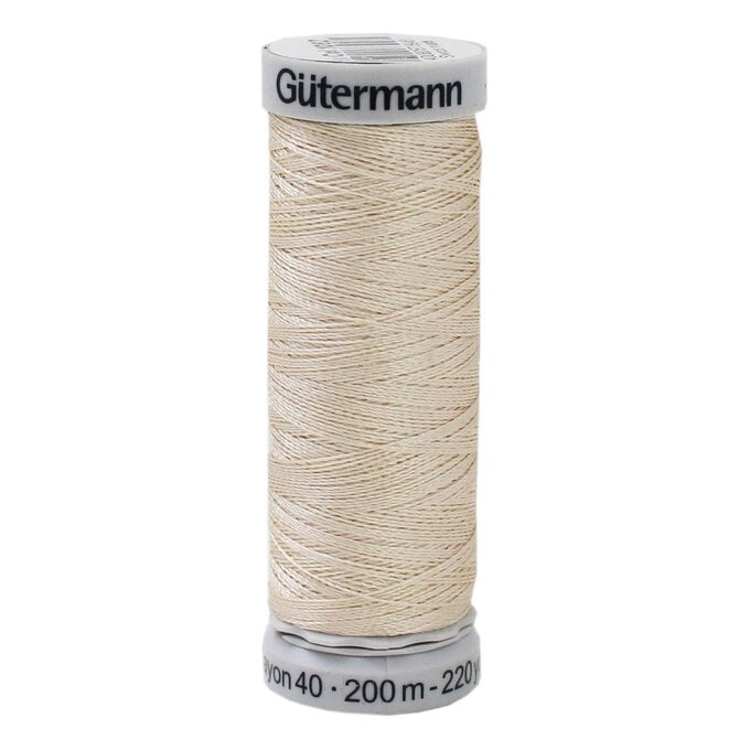 Gutermann Cream Sulky Rayon 40 Weight Thread 200m (1082) image number 1