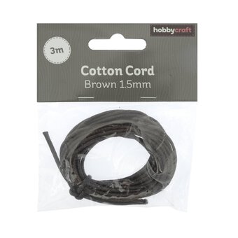 Brown Cotton Cord 1.5mm x 3m