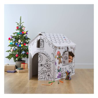 Colour-in Cardboard Gingerbread House