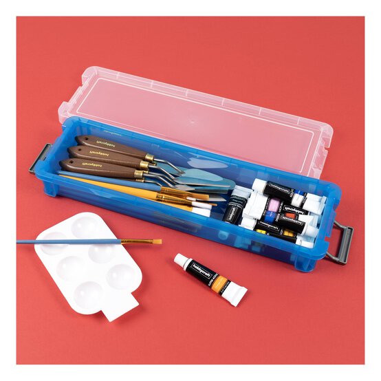 Whitefurze Allstore 1.25 Litre Translucent Blue Storage Box  image number 3