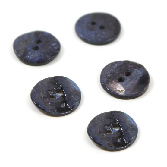 Hemline Sky Blue Shell Mother of Pearl Button 5 Pack image number 1