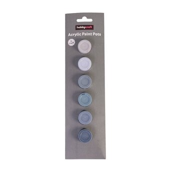 Grey Blue Acrylic Craft Paints 5ml 6 Pack
