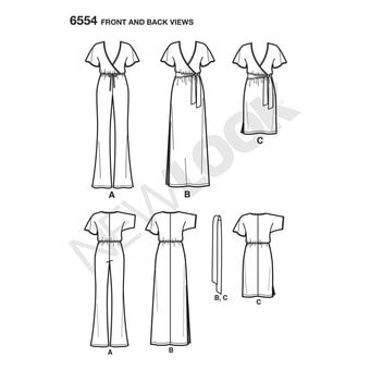 New Look Women's Jumpsuit and Dress Sewing Pattern 6554