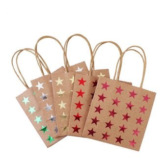 Small Star Kraft Paper Bags 5 Pack