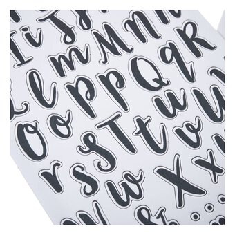 Black Handwriting Alphabet Chipboard Stickers 172 Pieces