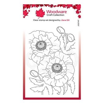 Woodware Poppies Clear Stamp 10cm x 15cm