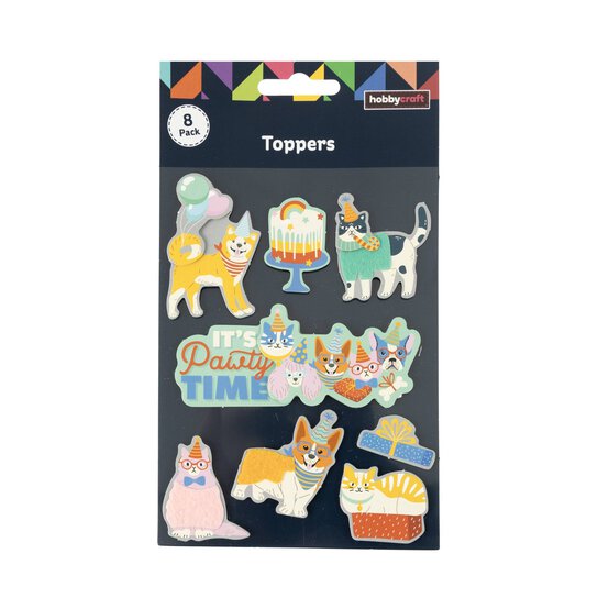 Party Dog Card Toppers 8 Pack image number 4