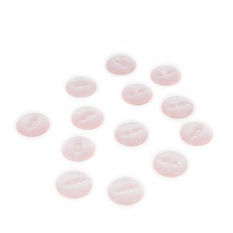 Hemline Pink Basic Fish Eye Button 13 Pack