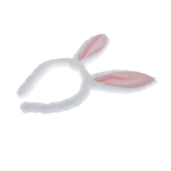 White and Pink Bunny Ears Headband