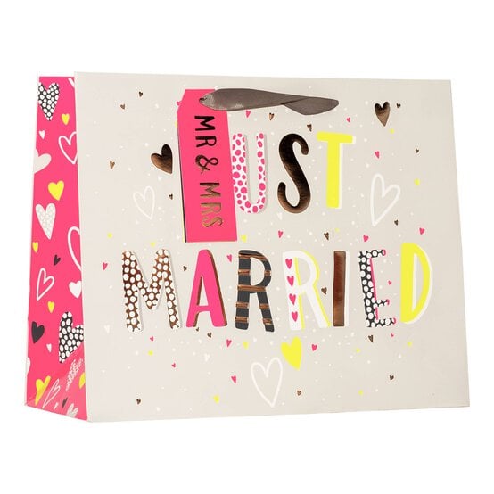 Just Married Gift Bag 23cm x 33cm x 14cm image number 1