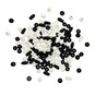 Mixed Black and White Round Wooden Beads 40g image number 1