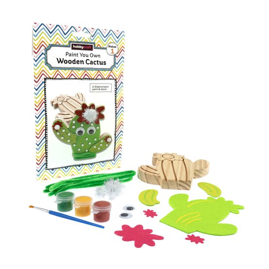 Paint Your Own Wooden Cactus  image number 1