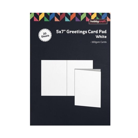 White Greetings Card Pad 5 x 7 Inches 20 Pack image number 3