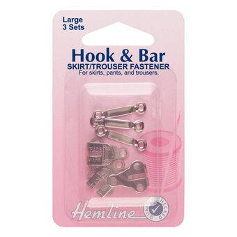 Hemline Hook and Bar Trouser Fasteners 3 Pack