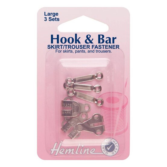 Hemline Hook and Bar Trouser Fasteners 3 Pack image number 1