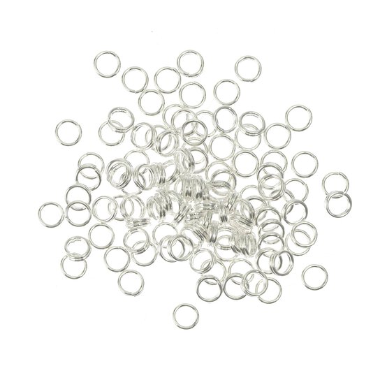 Silver Plated Split Rings 5mm 100 Pack image number 1