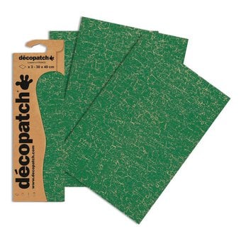 Decopatch Dark Green Crackle Paper 3 Pack