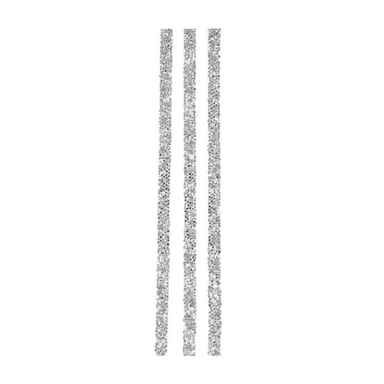 Silver Adhesive Gem Strips 3 Pack image number 1