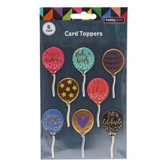 Birthday Balloon Chipboard Toppers 8 Pack