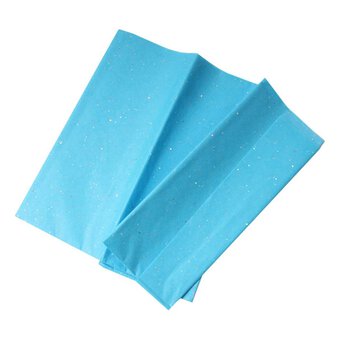 Turquoise Glitter Tissue Paper 6 Sheets image number 2
