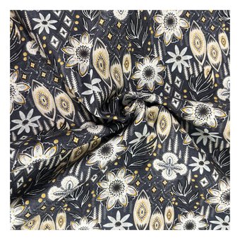 Brown and Pink Ditsy Floral Brushed Print Fabric by the Metre