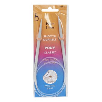 Pony Circular Knitting Needles 6mm x 80cm