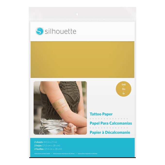 Silhouette Gold Temporary Tattoo Paper 2 Sheets image number 1