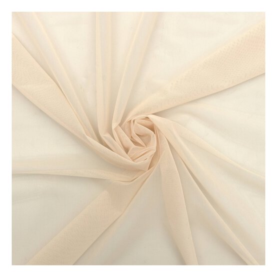 Beige Spandex Mesh Fabric by the Metre image number 1