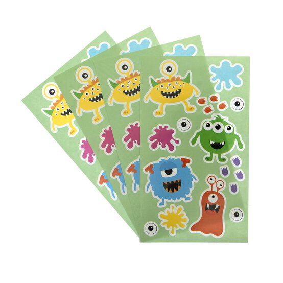 Monster Party Sticker Sheets 4 Pack image number 1