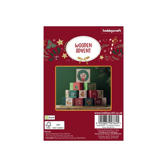 Wooden Advent Gift Tower 36cm image number 4