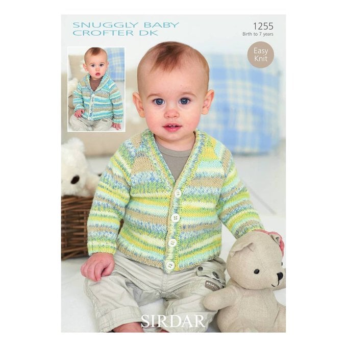 Sirdar Snuggly Baby Crofter DK Cardigans Digital Pattern 1255 image number 1