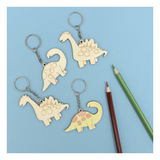 Dinosaur Wooden Keyrings 4 Pack  image number 2