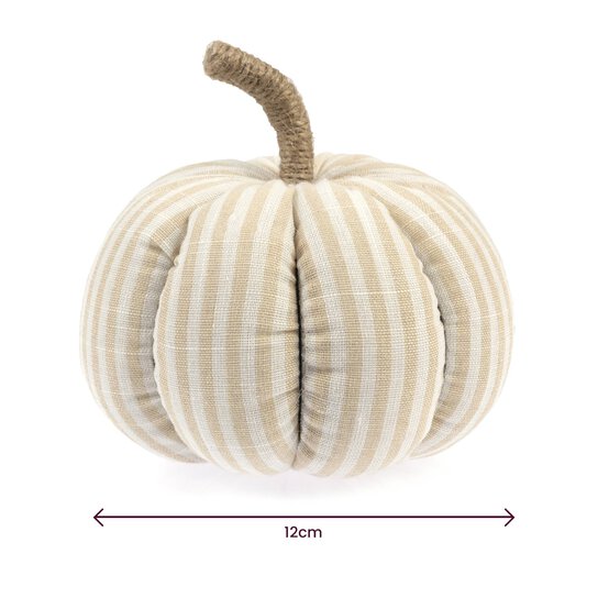 White Cotton Striped Pumpkin 12cm image number 4