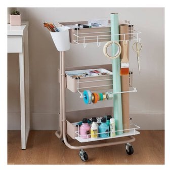 Grey Storage Trolley and White Accessories Bundle image number 3