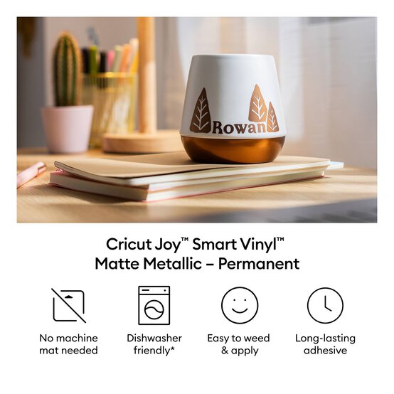 Cricut Joy Champagne Permanent Smart Vinyl 5.5 x 48 Inches image number 3