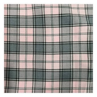 Pink and Grey Poly Viscose Tartan Fabric by the Metre image number 2