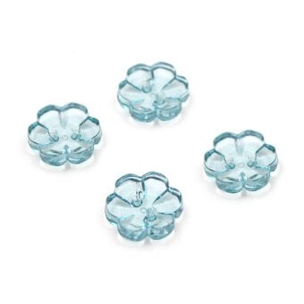 Hemline Royal Blue Novelty Flower Button 4 Pack