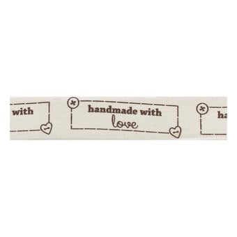 Handmade With Love Natural Ribbon 15mm x 5m image number 2