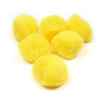 Yellow Pom Poms 5cm 6 Pack