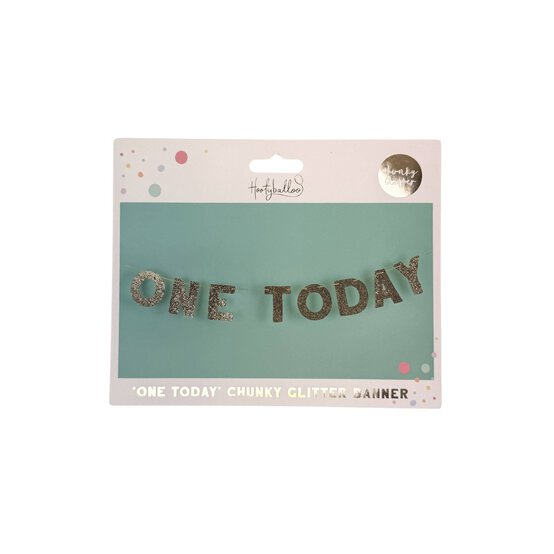 Gold One Today Chunky Glitter Banner 2m image number 1