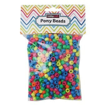 Neon Mixed Pony Beads 182g image number 2