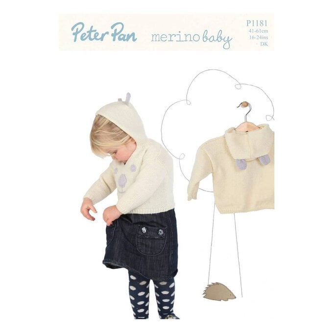 Peter Pan Baby Merino Hooded Sweaters Digital Pattern P1181 image number 1