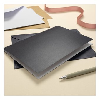Navy, Gold and White Cards and Envelopes 5 x 7 Inches 12 Pack 